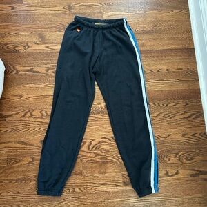 Aviator Nation 5 Stripe Sweatpants- Navy, Size Small